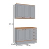 Cozinha Compacta Aspen 5 Portas 4 Gavetas com Tampo  Cinza/Cinamomo - Fellicci