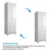 Guarda-Roupa de Bebê Junior 2 Portas 3 Gavetas 100% Mdf Branco Brilho - Móveis Peroba