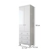 Guarda-Roupa de Bebê Junior 2 Portas 3 Gavetas 100% Mdf Branco Brilho - Móveis Peroba