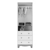 Guarda-Roupa de Bebê Junior 2 Portas 3 Gavetas 100% Mdf Branco Brilho/Amêndoa - Móveis Peroba