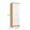 Guarda-Roupa de Bebê Junior 2 Portas 3 Gavetas 100% Mdf Branco Brilho/Amêndoa - Móveis Peroba