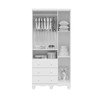 Guarda-Roupa de Bebê Júnior New 3 Portas 3 Gavetas 100% Mdf Branco Brilho - Móveis Peroba