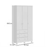 Guarda-Roupa de Bebê Júnior New 3 Portas 3 Gavetas 100% Mdf Branco Brilho - Móveis Peroba