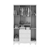 Guarda-Roupa de Bebê Júnior New 4 Portas 3 Gavetas 100% Mdf Branco Brilho - Móveis Peroba