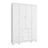 Guarda-Roupa de Bebê Júnior New 4 Portas 3 Gavetas 100% Mdf Branco Brilho - Móveis Peroba