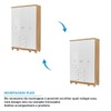 Guarda-Roupa de Bebê Júnior New 4 Portas 3 Gavetas 100% Mdf Branco Brilho/Amêndoa - Móveis Peroba