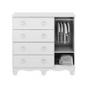 Cômoda Infantil Júnior New 1 Porta 4 Gavetas 100% Mdf Branco Brilho - Móveis Peroba