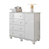 Cômoda Infantil Júnior New 1 Porta 4 Gavetas 100% Mdf Branco Brilho - Móveis Peroba
