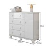 Cômoda Infantil Júnior New 1 Porta 4 Gavetas 100% Mdf Branco Brilho - Móveis Peroba