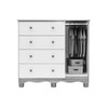 Cômoda Infantil Júnior New 1 Porta 4 Gavetas 100% Mdf Branco Brilho/Amêndoa - Móveis Peroba