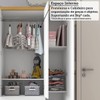Quarto de Bebê Completo Zuri 5 Portas 7 Gavetas 100% Mdf Branco Brilho/Amêndoa - Móveis Peroba