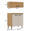 Cozinha Compacta Dolce Café 3 Portas Cinamomo/Off White - Panorama Móveis
