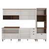 Cozinha Completa Luna 10 Portas 4 Gavetas com Vidro 100% Mdf Branco/Fosco - Genialflex