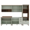 Cozinha Completa Luna 10 Portas 4 Gavetas com Vidro 100% Mdf Mint/ébano - Genialflex