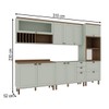 Cozinha Completa Luna 10 Portas 4 Gavetas com Vidro 100% Mdf Mint/ébano - Genialflex