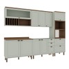 Cozinha Completa Luna 10 Portas 4 Gavetas com Vidro 100% Mdf Mint/ébano - Genialflex