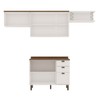 Cozinha Completa Iluminata 6 Portas 3 Gavetas 100% Mdf Branco/ébano - Genialflex