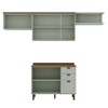 Cozinha Completa Iluminata 6 Portas 3 Gavetas 100% Mdf Mint/ébano - Genialflex