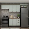 Cozinha Completa Iluminata 6 Portas 3 Gavetas 100% Mdf Mint/ébano - Genialflex