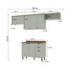 Cozinha Completa Iluminata 6 Portas 3 Gavetas 100% Mdf Mint/ébano - Genialflex