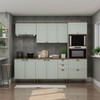Cozinha Completa Iluminata 10 Portas 4 Gavetas 100% Mdf Mint/ébano - Genialflex