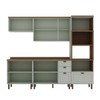 Cozinha Completa Iluminata 10 Portas 4 Gavetas 100% Mdf Mint/ébano - Genialflex