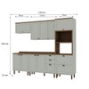 Cozinha Completa Iluminata 10 Portas 4 Gavetas 100% Mdf Mint/ébano - Genialflex