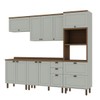 Cozinha Completa Iluminata 10 Portas 4 Gavetas 100% Mdf Mint/ébano - Genialflex