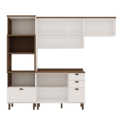 Cozinha Completa Luna 8 Portas 4 Gavetas 100% Mdf Branco Fosco - Genialflex