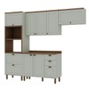 Cozinha Completa Luna 8 Portas 4 Gavetas 100% Mdf Mint/ébano - Genialflex