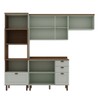 Cozinha Completa Luna 8 Portas 4 Gavetas 100% Mdf Mint/ébano - Genialflex