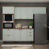 Cozinha Completa Luna 8 Portas 4 Gavetas 100% Mdf Mint/ébano - Genialflex