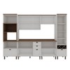 Cozinha Completa Ayla 11 Portas 5 Gavetas 100% Mdf com Vidro Branco Fosco - Genialflex