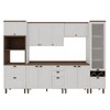 Cozinha Completa Ayla 11 Portas 5 Gavetas 100% Mdf com Vidro Branco Fosco - Genialflex