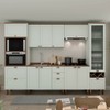 Cozinha Completa Ayla 11 Portas 5 Gavetas 100% Mdf com Vidro Verde Mint - Genialflex