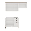 Cozinha Compacta Flora 6 Portas 3 Gavetas 100% Mdf Branco Fosco - Genialflex