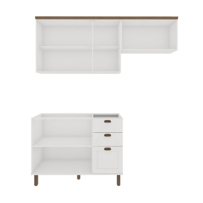 Cozinha Compacta Flora 6 Portas 3 Gavetas 100% Mdf Branco Fosco - Genialflex