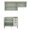 Cozinha Compacta Flora 6 Portas 3 Gavetas 100% Mdf Mint - Genialflex