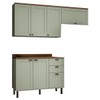 Cozinha Compacta Flora 6 Portas 3 Gavetas 100% Mdf Mint - Genialflex
