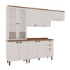 Cozinha Completa Iluminata 10 Portas 3 Gavetas 100% Mdf com Vidro Branco/ébano - Genialflex