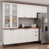 Cozinha Completa Iluminata 10 Portas 3 Gavetas 100% Mdf com Vidro Branco/ébano - Genialflex