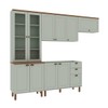 Cozinha Completa Iluminata 10 Portas 3 Gavetas 100% Mdf com Vidro Mint/ébano - Genialflex