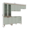 Cozinha Completa Iluminata 10 Portas 3 Gavetas 100% Mdf com Vidro Mint/ébano - Genialflex