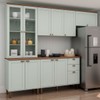Cozinha Completa Iluminata 10 Portas 3 Gavetas 100% Mdf com Vidro Mint/ébano - Genialflex