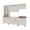 Cozinha Completa Iluminata 12 Portas 3 Gavetas com Vidro 100% Mdf Branco/ébano - Genialflex