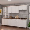 Cozinha Completa Iluminata 12 Portas 3 Gavetas com Vidro 100% Mdf Branco/ébano - Genialflex