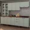 Cozinha Completa Iluminata 12 Portas 3 Gavetas com Vidro 100% Mdf Mint/ébano - Genialflex