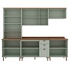 Cozinha Completa Iluminata 12 Portas 3 Gavetas com Vidro 100% Mdf Mint/ébano - Genialflex