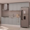 Cozinha Completa Iluminata 8 Portas 3 Gavetas 100% Mdf Branco/Fendi - Genialflex