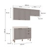 Cozinha Compacta Iluminata Flora 6 Portas 3 Gavetas Branco/Fendi/Mineral - Genialflex